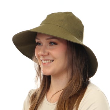 Leinenhut mit breiter Krempe 2025 &ndash; Armygr&uuml;n
