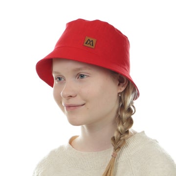 Bucket Hat &ndash; Leinen, Rot 2
