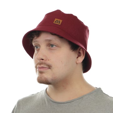 Bucket Hat &ndash; Leinen, Bordeauxrot
