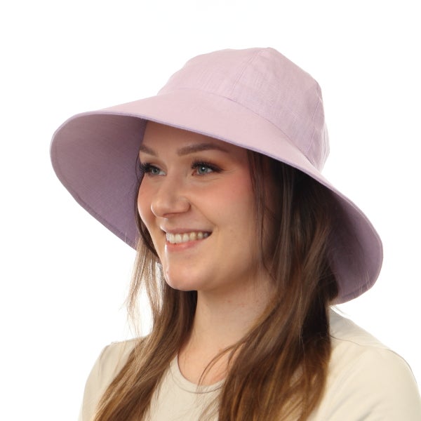 Leinenhut mit breiter Krempe &ndash; Lavendel