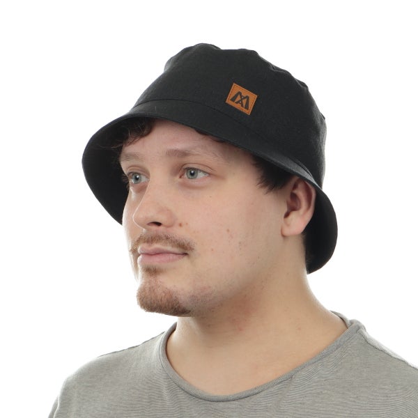 Bucket Hat &ndash; Leinen, Schwarz