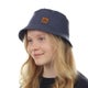 Bucket Hat &ndash; Leinen, Jeansblau
